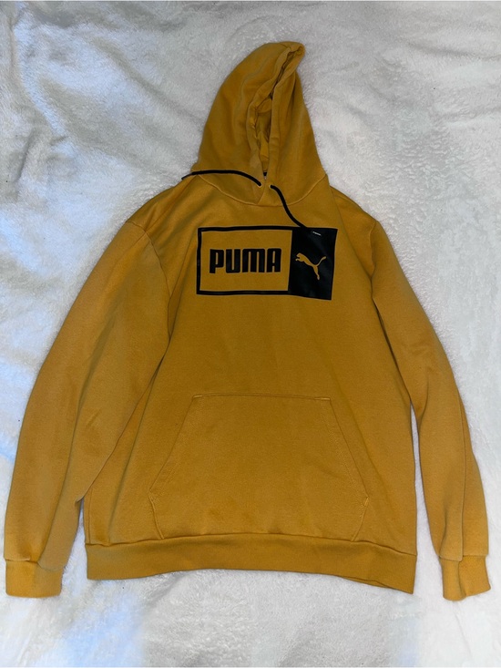 Puma Other - Nice! Euc Puma Men's Mustard Yellow Pullover Hoodie with Black Logo
